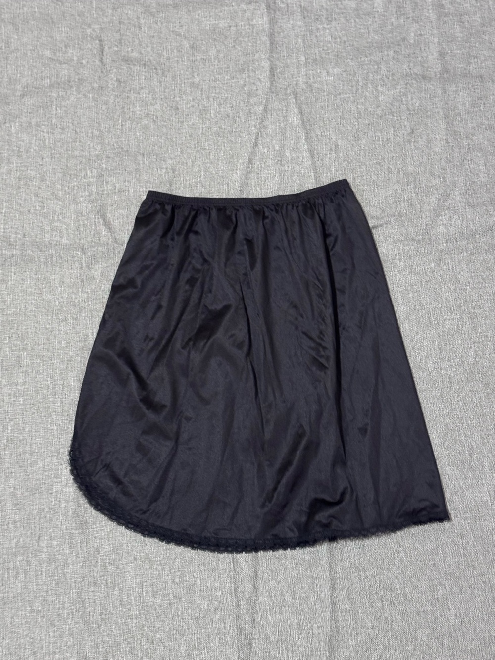 Vintage Vanity Fair Black Nylon Lace Half Slip Small